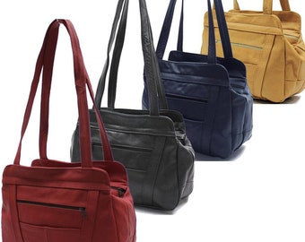 leather purses with multiple compartments