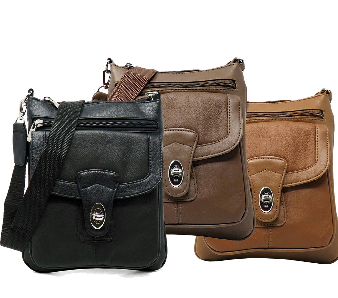 Unisex Leather Crossbody Bag Etsy