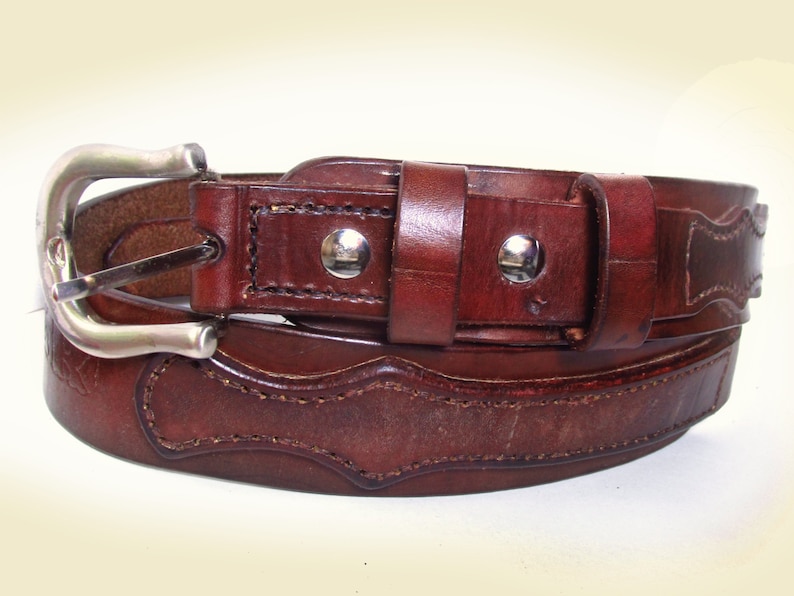 Custom Made Ranger Belt Personalized Leather Customizable Western Style Leatherwork