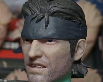 Custom 1/6 Skala Kopf - Solid Snake - MGS2 ver mit Realistic Roll Augen