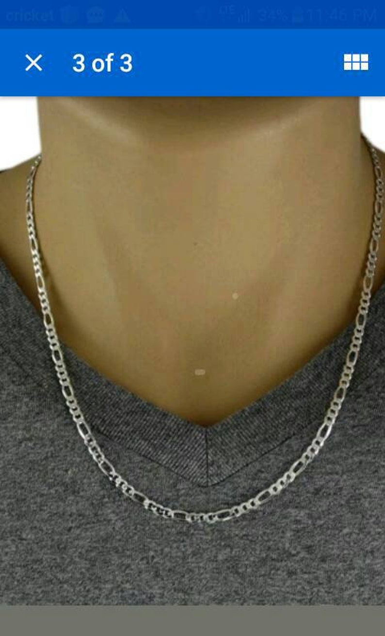 925 sterling silver 24 4mm figaro chain Etsy