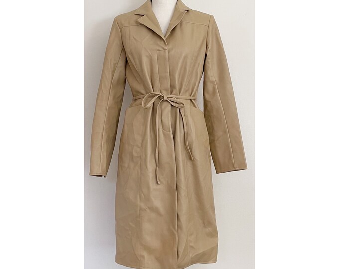 Vintage 1990s | Faux Leather Trench Coat