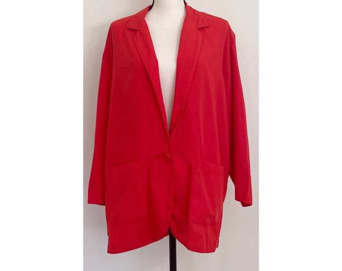 Vintage 1980s | Red Oversized Blazer