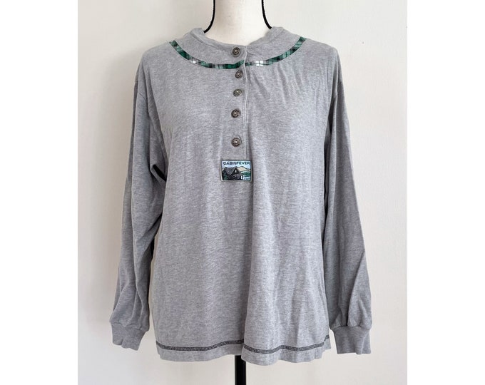 Vintage 1990s | Long Sleeve Henley Long Sleeve T-Shirt