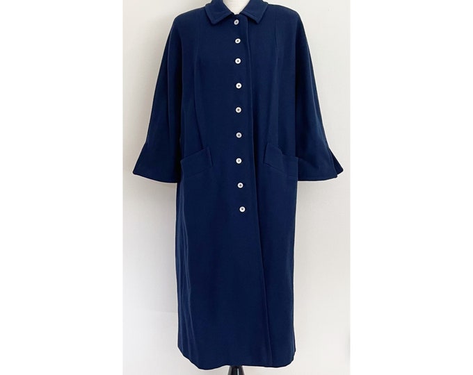 Vintage 1960s | Navy Button Front Coat