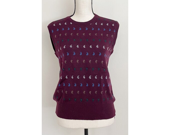 Vintage 1980s | Deadstock Paisley Sweater Vest, As-Is
