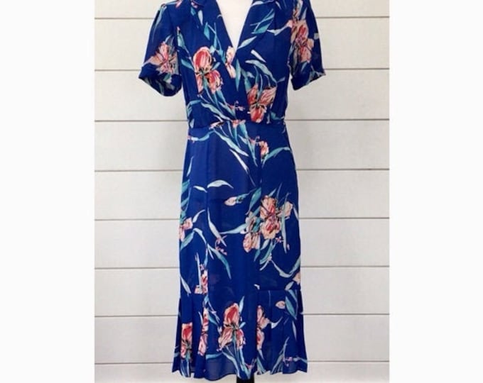 Vintage 1980s | Sheer Floral Midi Dress