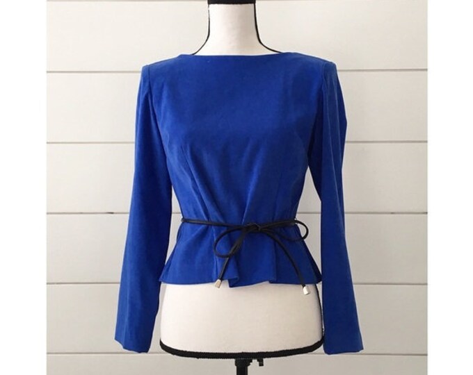 Vintage 1980s | Long Sleeve Belted Blouse