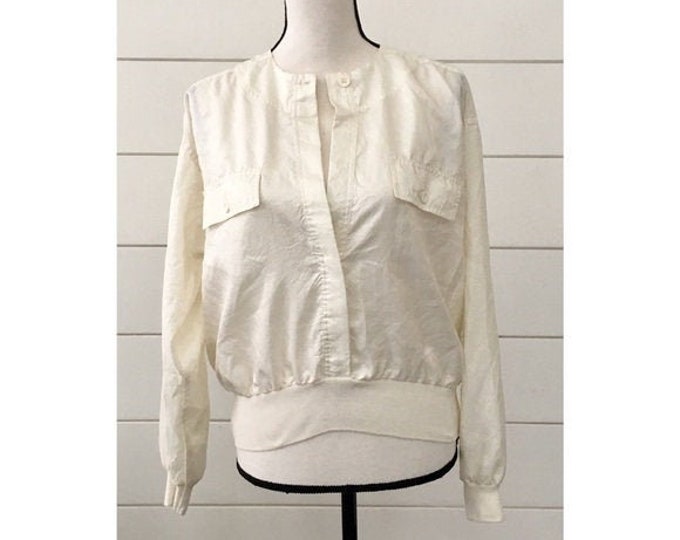 Vintage 1980s | Ivory Windbreaker Top