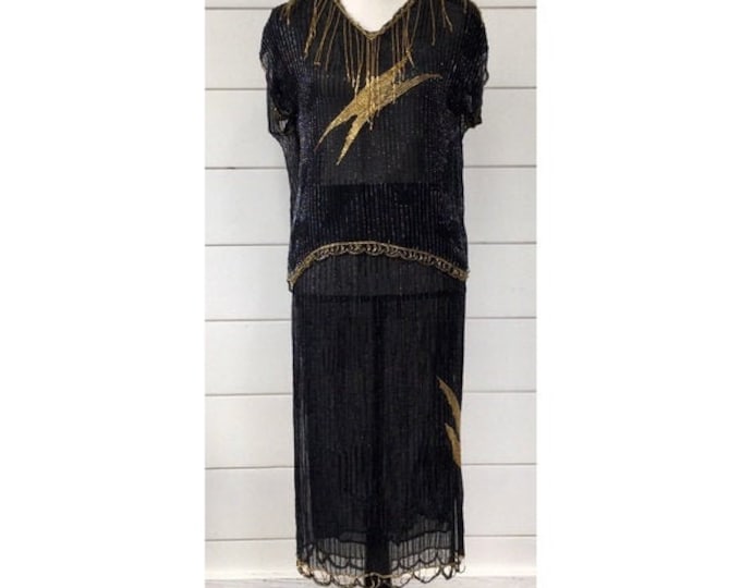 Vintage 1980s | Beaded Skirt Set