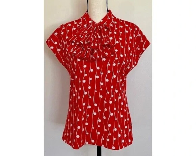 Vintage 1960s | Polka Dot Ascot Blouse