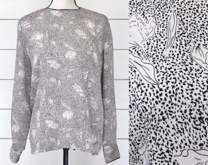 Vintage 1980s | Patterned Silky Blouse