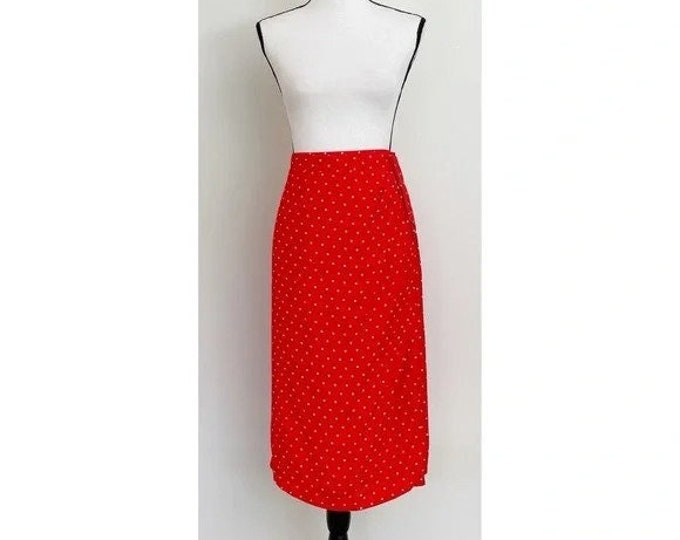 Vintage 1980s | Polka Dot Wrap Sarong Style Skirt