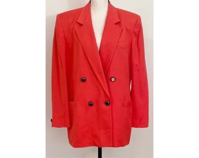 Vintage 1990s | Coral Double-breasted Oversized Blazer