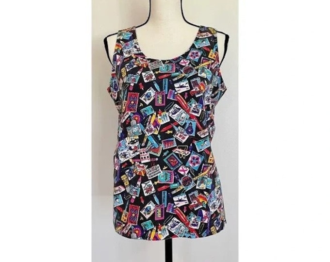 Vintage 1990s | Stationary Graphic-Print Tank Top