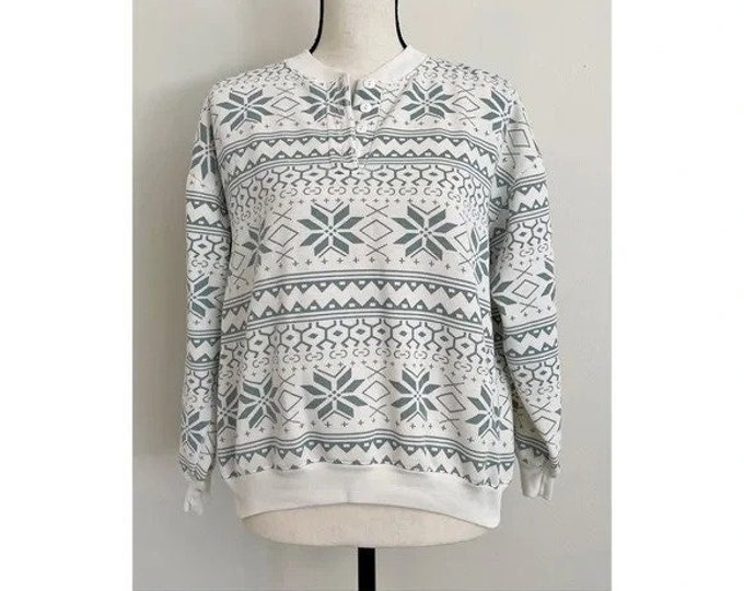 Vintage 1990s | Henley Crewneck Sweatshirt