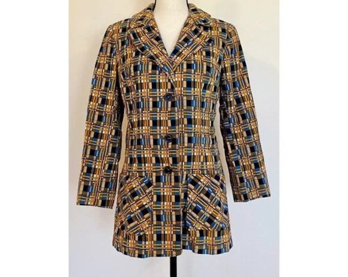 Vintage 1970s | Patterned Corduroy Blazer