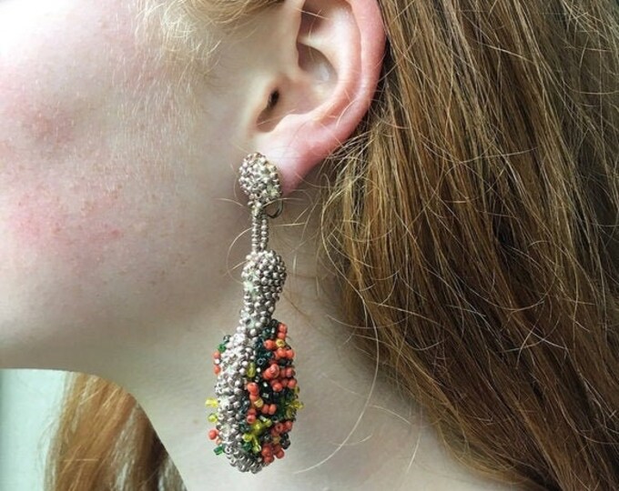 Vintage 1950s | Dangly Beaded Earrings : Emma Collection