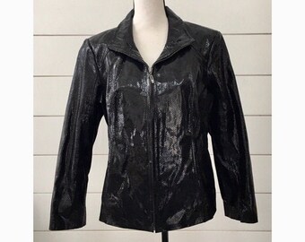 Vintage 1990s / Snakeskin Chaqueta de Cuero