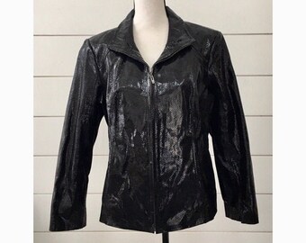 Vintage 1990s | Snakeskin Leather Jacket