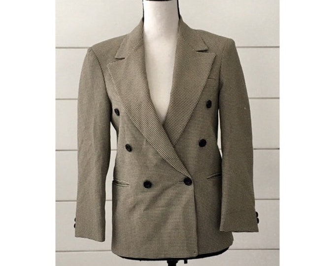 Vintage 1990s | Double-Breasted Houndstooth Blazer