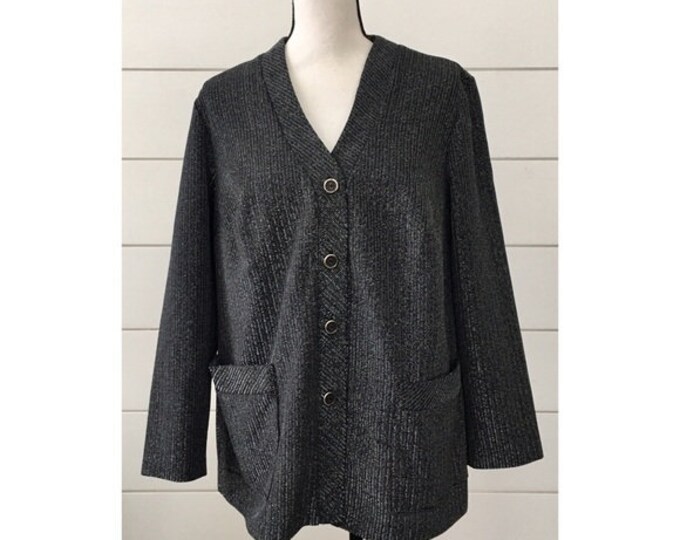 Vintage 1970s | Silver Metallic Cardigan