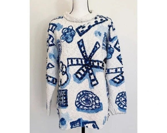 Vintage 1990s | Beaded & Knit Pullover Sweater