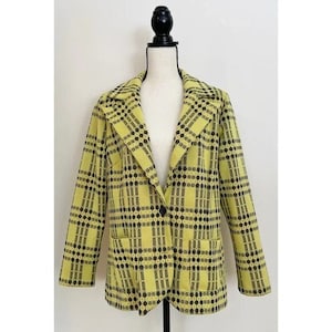 Vintage 70er jahre | Mod Karierte Blazer Jacke