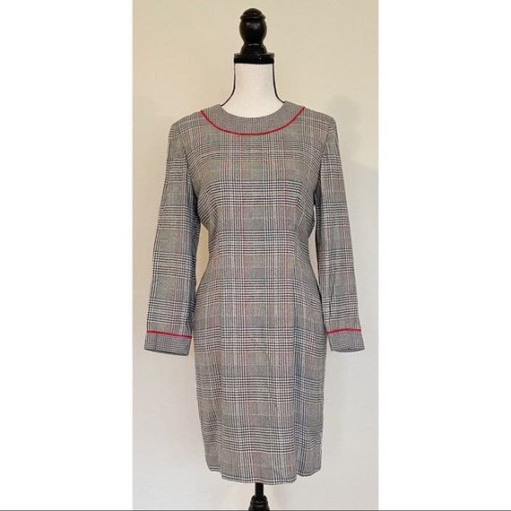 Vintage 1980s | Plaid Houndstooth Dress - image 2