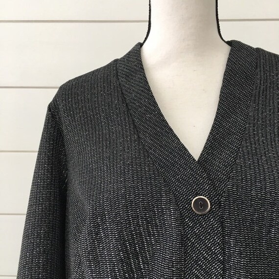 Vintage 1970s | Silver Metallic Cardigan - image 2