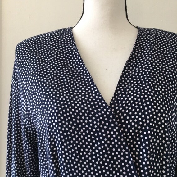 Vintage 1990s | Polka Dot Wrap Blouse - image 2