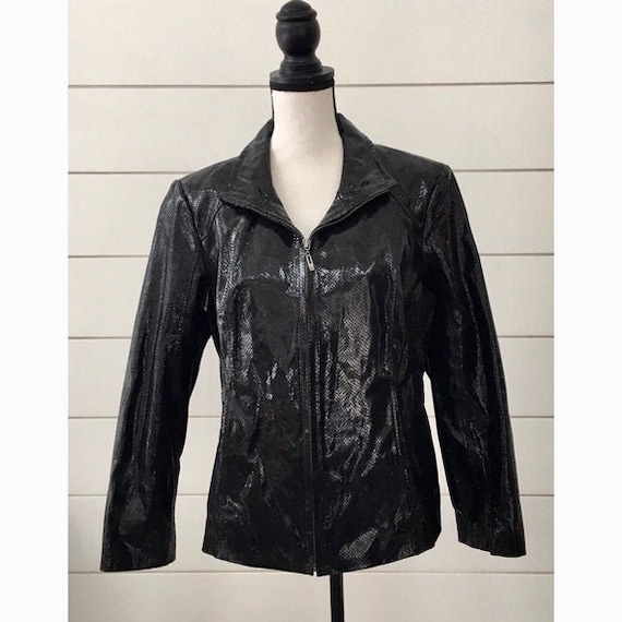 Vintage 1990s | Snakeskin Leather Jacket - image 1