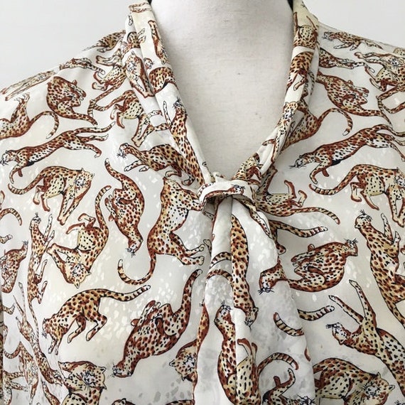 Vintage 1990s | Novelty Leopard Blouse - image 6