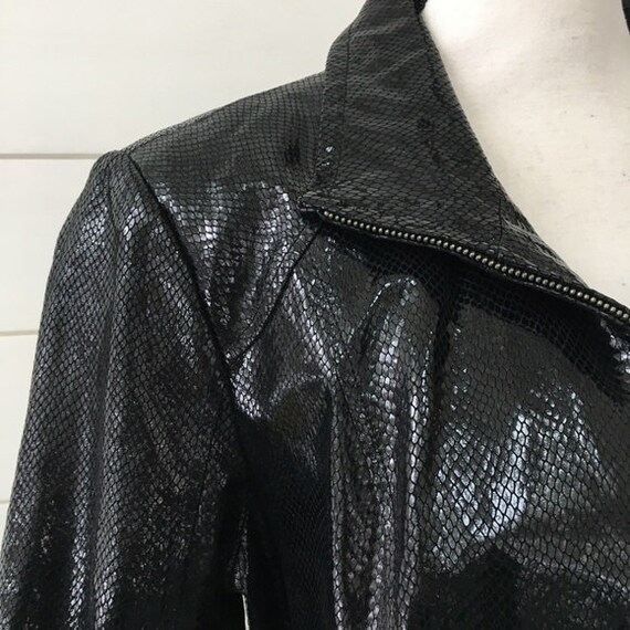 Vintage 1990s | Snakeskin Leather Jacket - image 4
