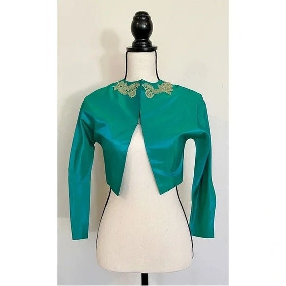 Vintage 1950s | Silk Bolero Jacke - image 1