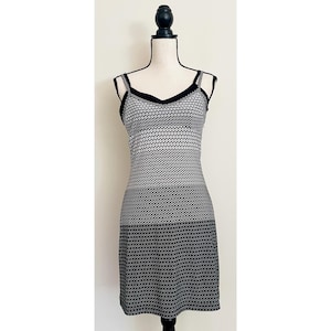 Vintage 1990s | Black and White Camisole Sheath Dress