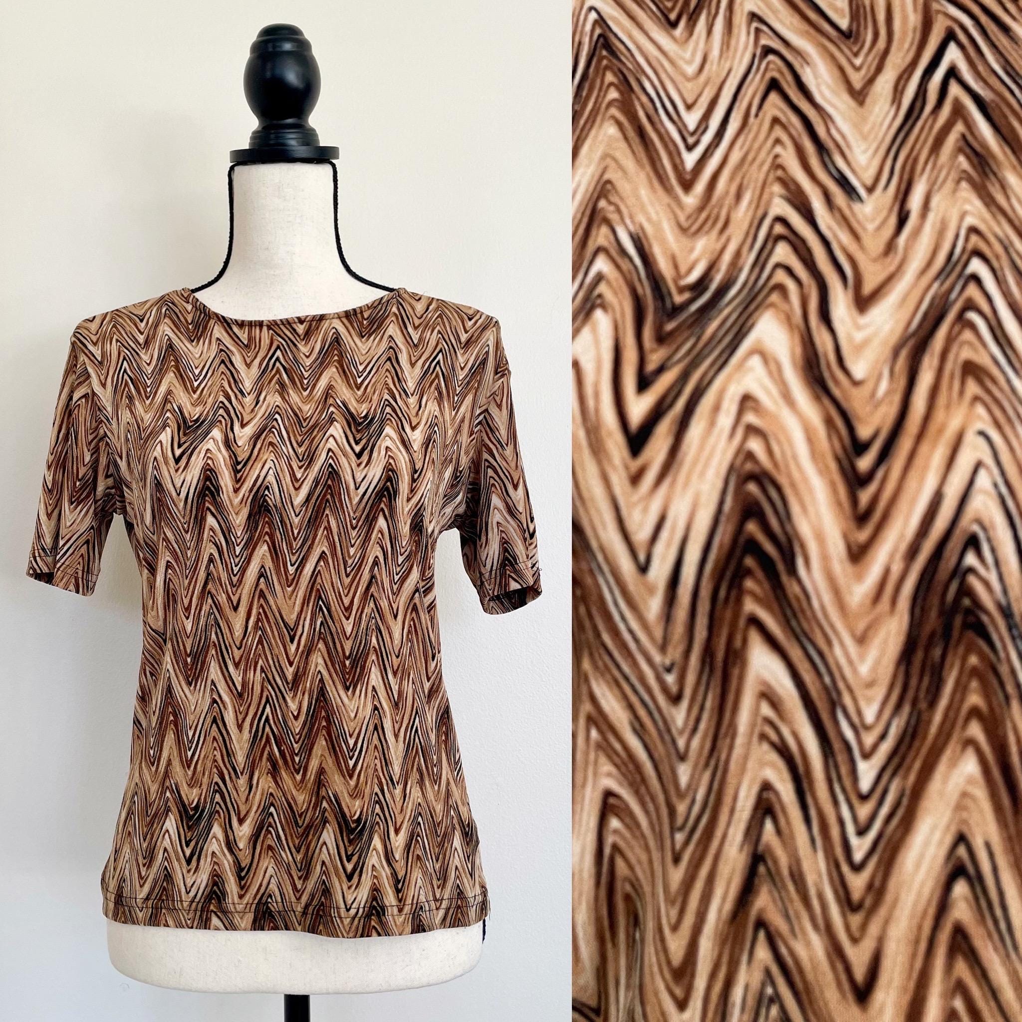 Vintage 1990s | Retro Zigzag Patterned Top - Etsy