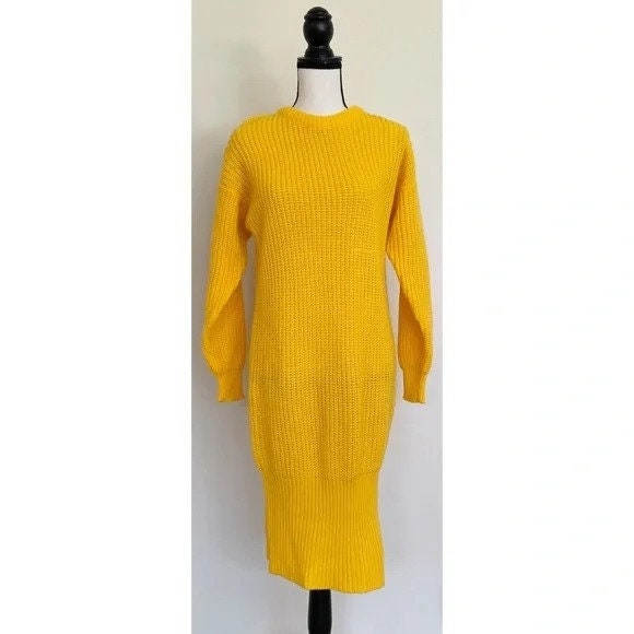 Yellow Sweater Dress - Etsy