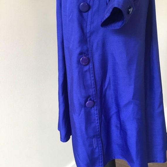 Vintage 1980s | Faux Wrap Shirt Dress in Purple-B… - image 6