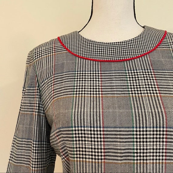 Vintage 1980s | Plaid Houndstooth Dress - image 5