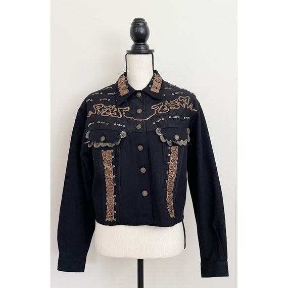 Vintage 1990s | Embellished Denim Jacket - image 1