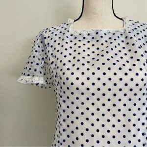 Vintage 1970s Polka Dot Ruffle Maxi Dress image 2