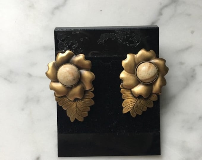 Vintage | Bronze Oversized Flower Earrings