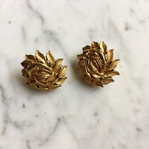 Orecchini vintage anni &#39;60 / foglie d&#39;oro