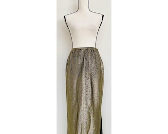 Gonna lunga metallizzata oro vintage anni '60