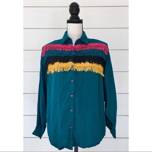 Vintage 1980s | Western Festival Button Up