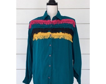 Vintage 1980s | Western Festival Button Up