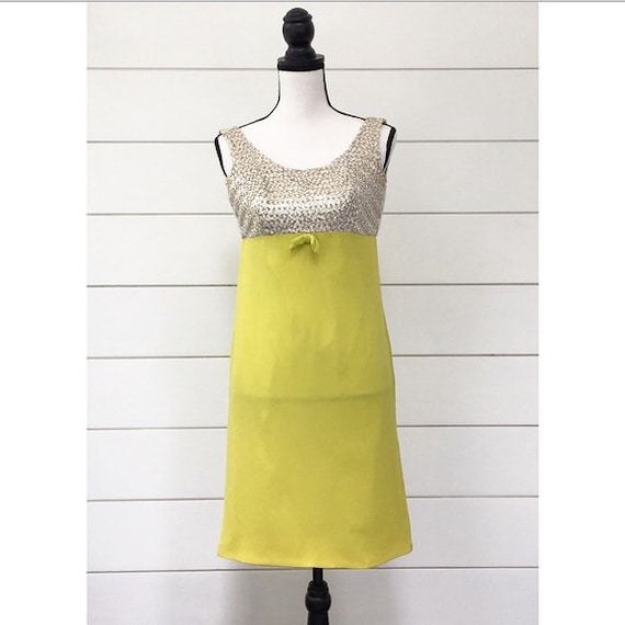 Vintage 1960s | Chartreuse Sequin Dress