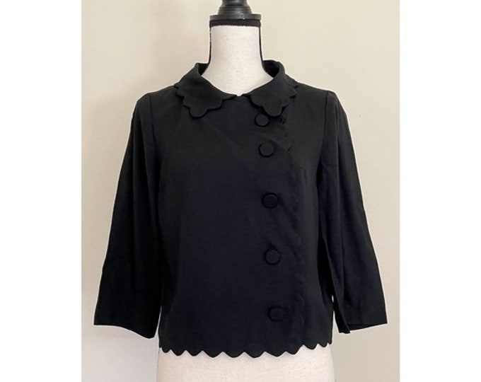 Vintage 1950s | Scalloped Cropped Suit Jacket