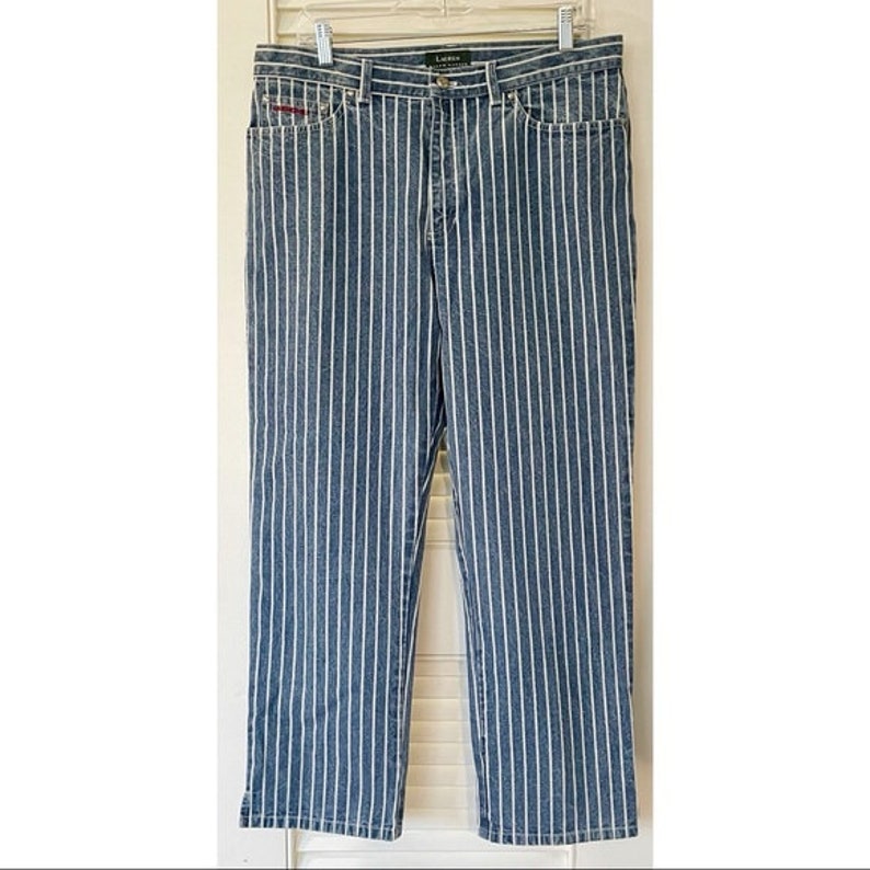 Vintage 1990s Deadstock Lauren Ralph Lauren Striped Weekend Jeans image 1